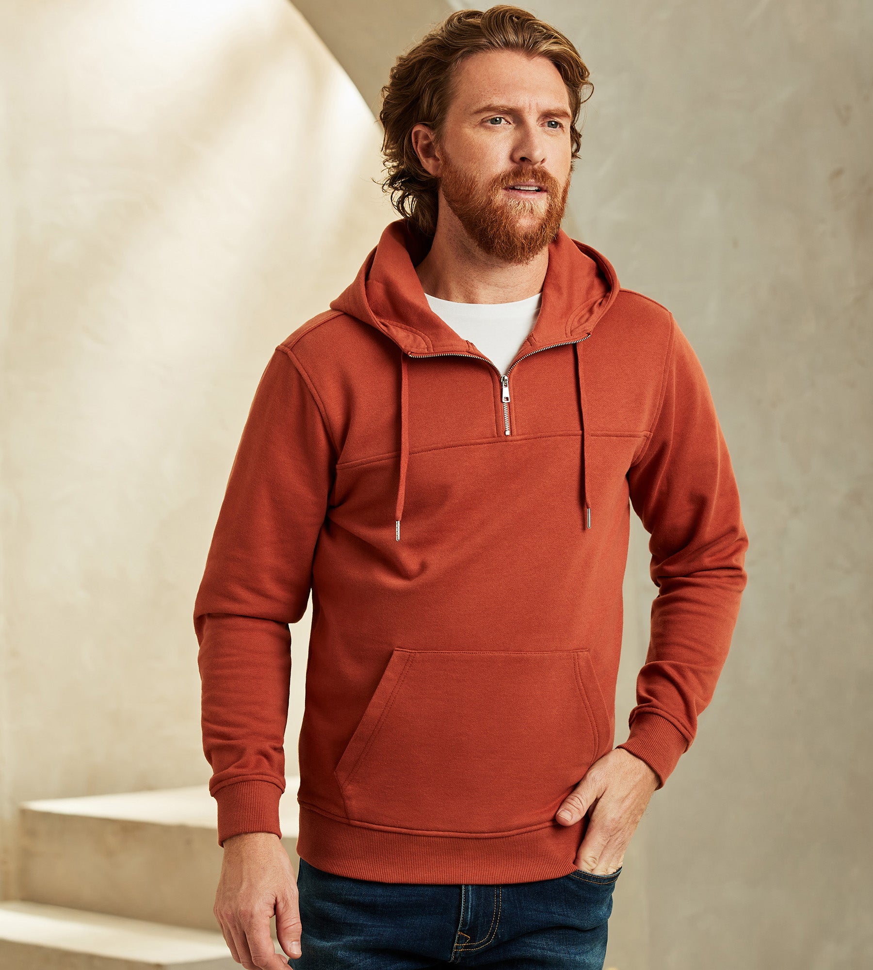 Modern Fit Sustainably Sourced Long-Sleeve Quarter-Zip Hoodie