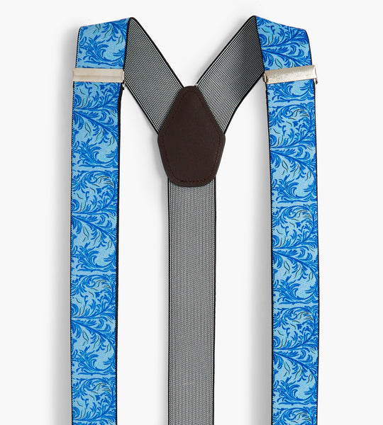 AM Bespoke  Black Pinstriped Button Suspenders