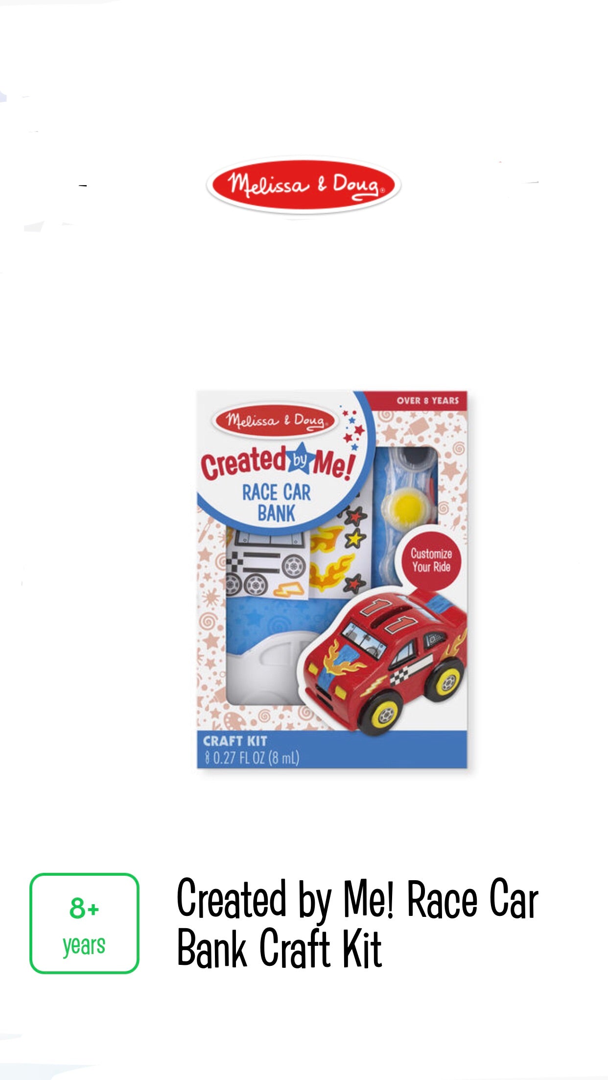 melissa and doug created by me race car