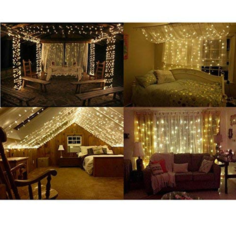 20 Ft Led Curtain Icicle Lights With Remote Amp Timer 600 Led Fairy Twinkle String Lights With 8 Light Modes Fits For Bedroom Window Wedding Party