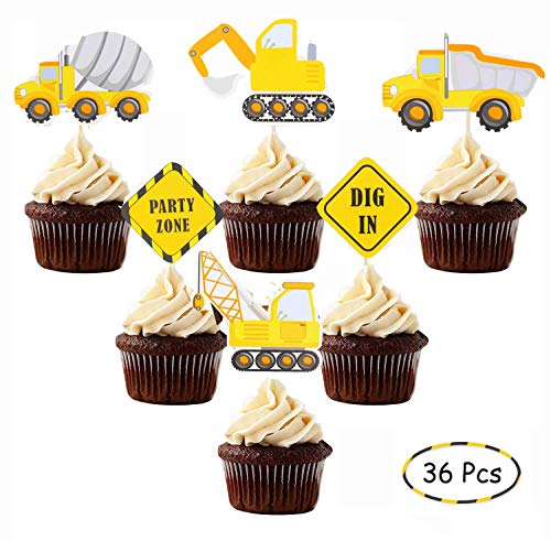 Construction Theme Cupcake Toppers Construction Signs Trucks Trators