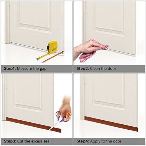 Under Door Draft Blocker Door Seal Insulation Door Threshold Weatherstripping For Door Bottom Guard Sweep Door Draft Stopper Winter Stripping Door