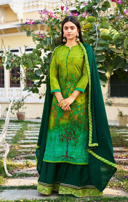 green colour combination dupatta