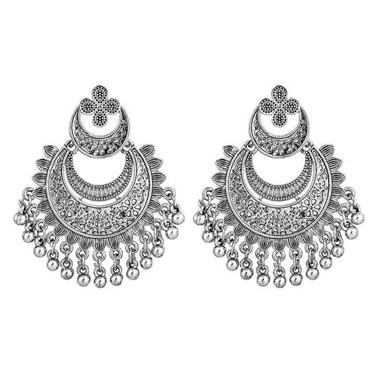 Buy Teejh Ethnic Tvesha Silver Oxidized Chand Bali Earrings Online At Best  Price @ Tata CLiQ