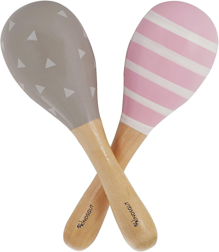 Maracas Hochet En Bois Pour Bebe Jeu D Eveil Et Percussion Points Et Triangles Mothersandchilds