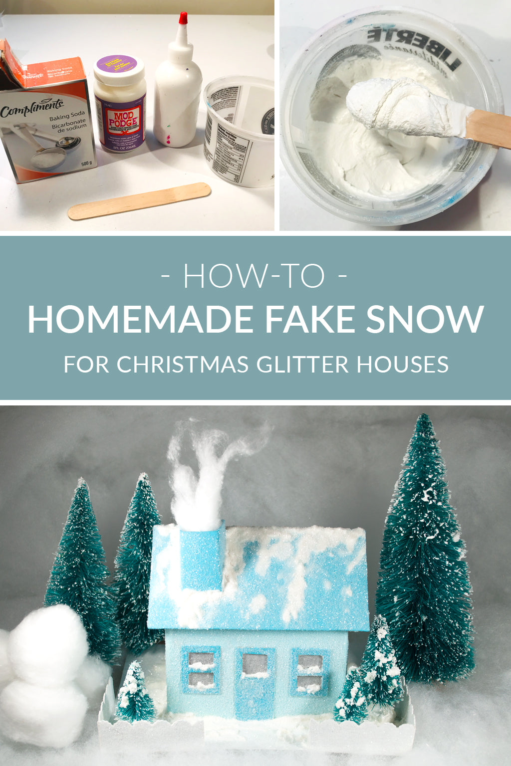 How to Make Homemade Fake Snow for Christmas Glitter Houses – Happy Cat  Prints