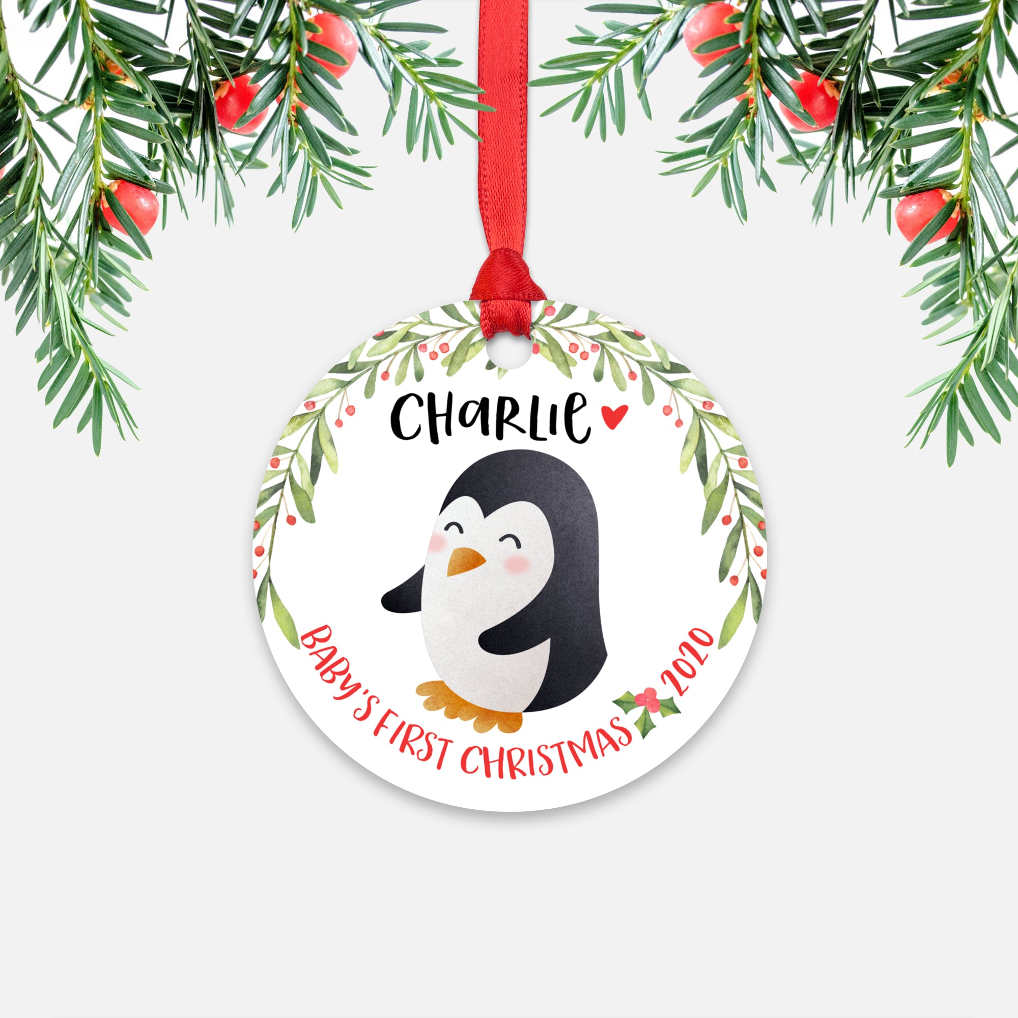 baby's first christmas penguin ornament