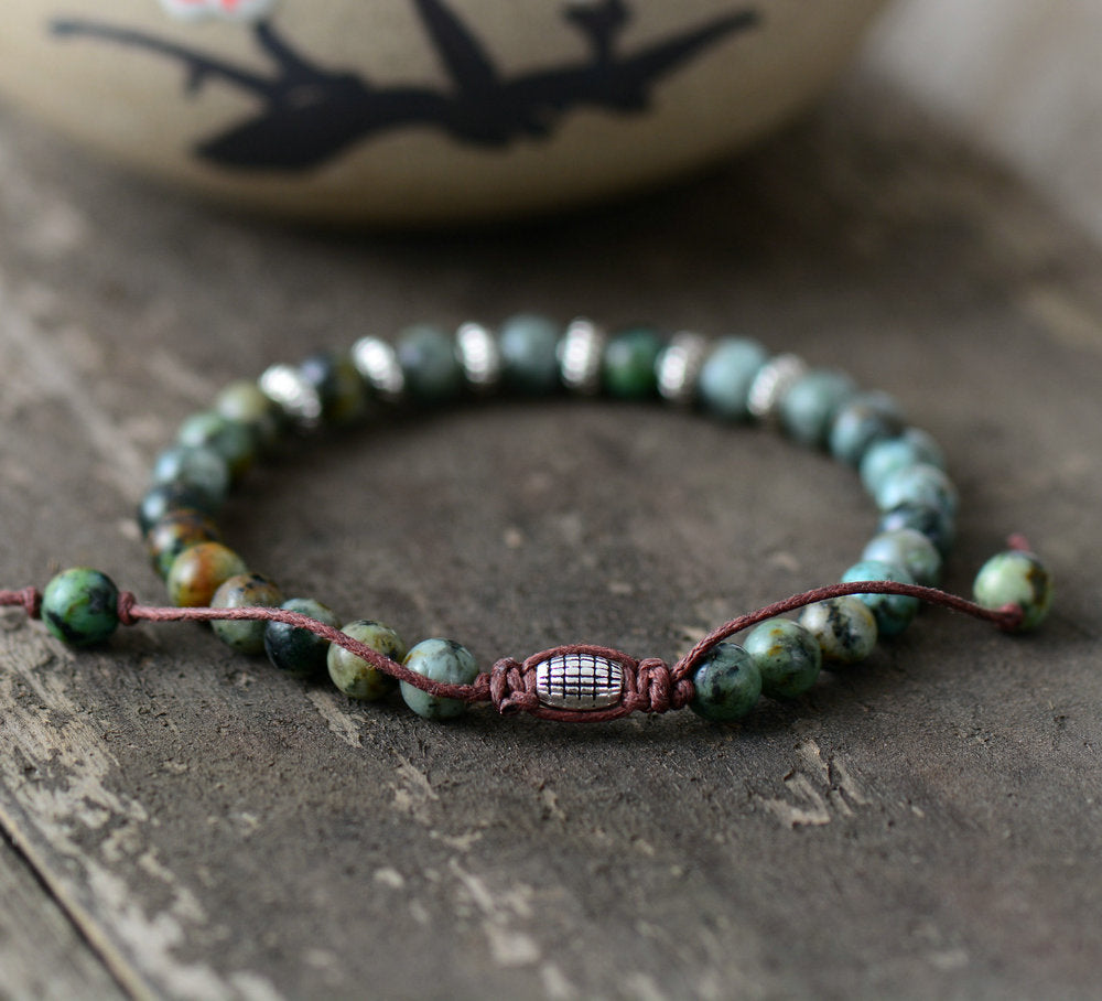 African Turquoise Beaded Bracelet | Natural African Turquoise Stone ...