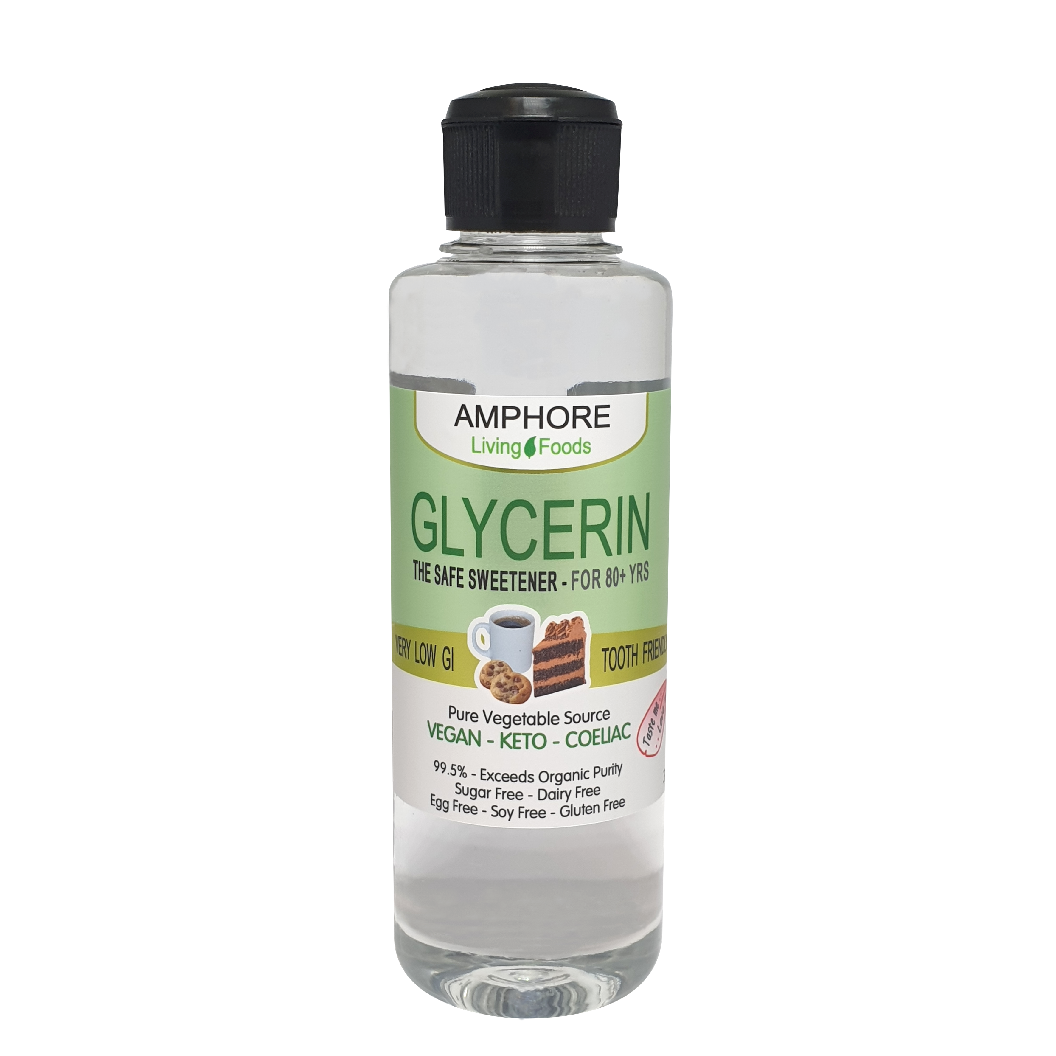 Pure Vegetable Glycerin 320g The Only Safe Sweetener Amphore Living Foods