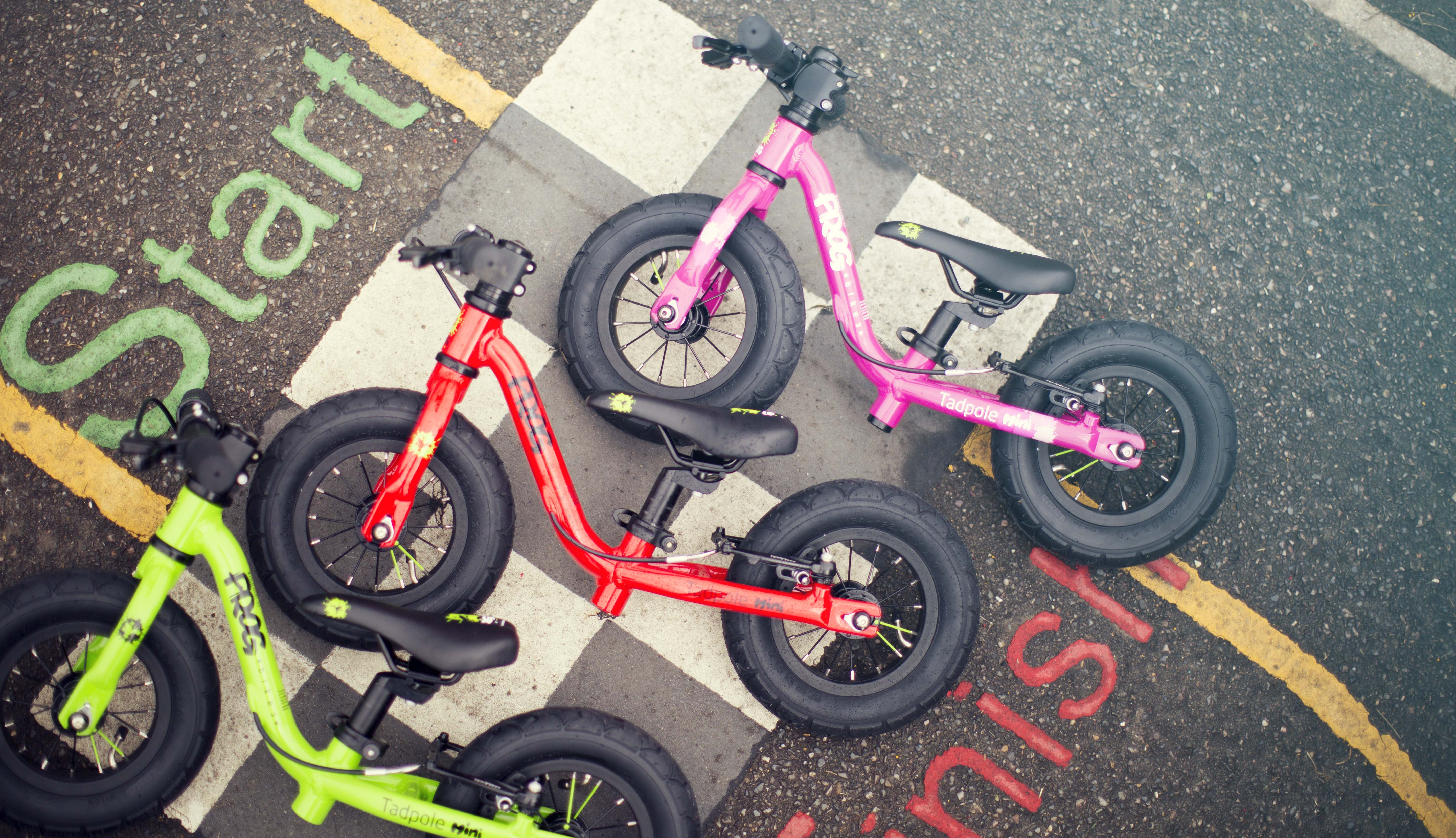 frog balance bikes on ground - Bike Club