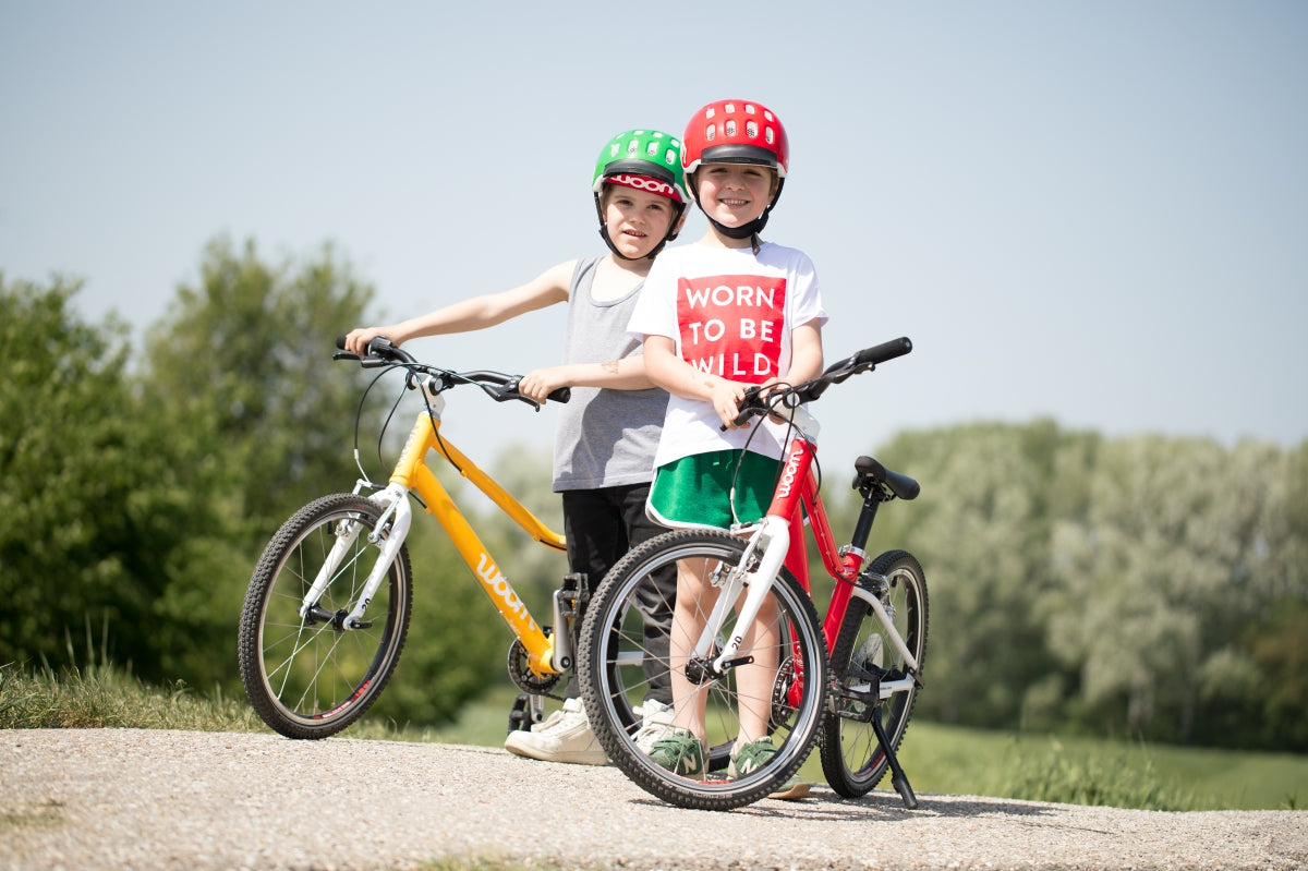 two children with woom 2 bikes - bike club