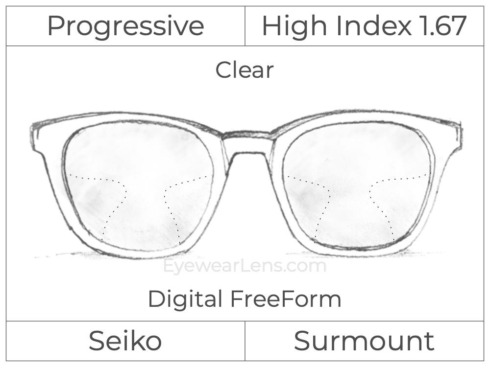 Progressive - Seiko - Superior - Digital - High Index  - Clear -  