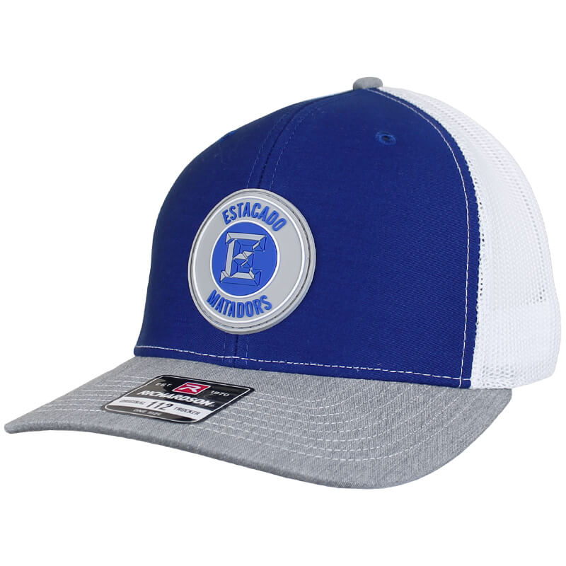 Adult CSC Estacado Matadors Rubber Patch Trucker Cap – ROYAL/WHT/GREY – CSC