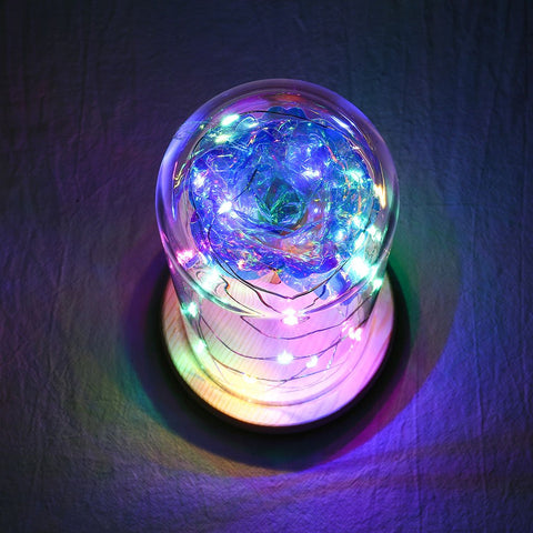 Led Galaxy Rose in Glass 