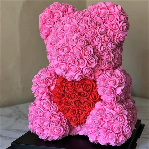 Rose Bear Pink Red Heart Madeofrose