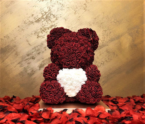 Burgundy Exclusive Rose Bear