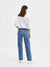 Marie HW Straight Mid Blue Jeans - Medium Blue Denim