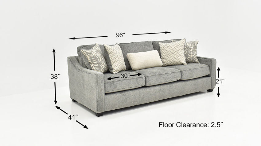 Office Sofa: 83'' Chenille Square Arm Sofa