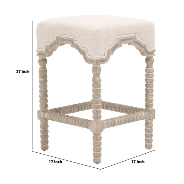 Seating Stool: 27'' Tall Solid Wood Accent Stool