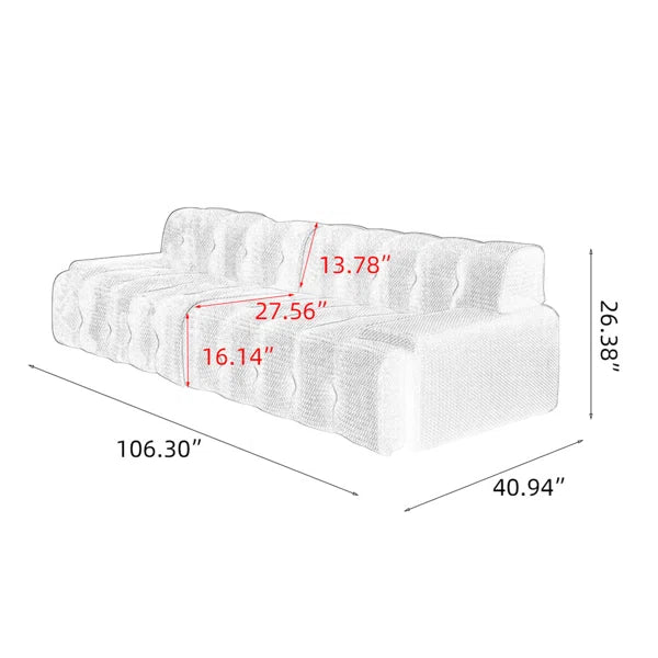 3 Seater Sofa: 106.3'' Upholstered Sofa