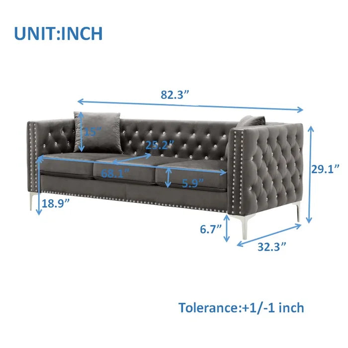 3 Seater Sofa: 82.3'' Upholstered Sofa