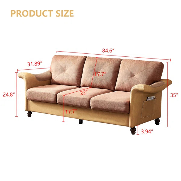 3 Seater Sofa: Arenzville 84.65'' Upholstered Sofa