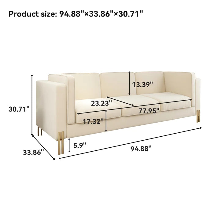 3 Seater Sofa: Omran 94.9'' Upholstered Sofa