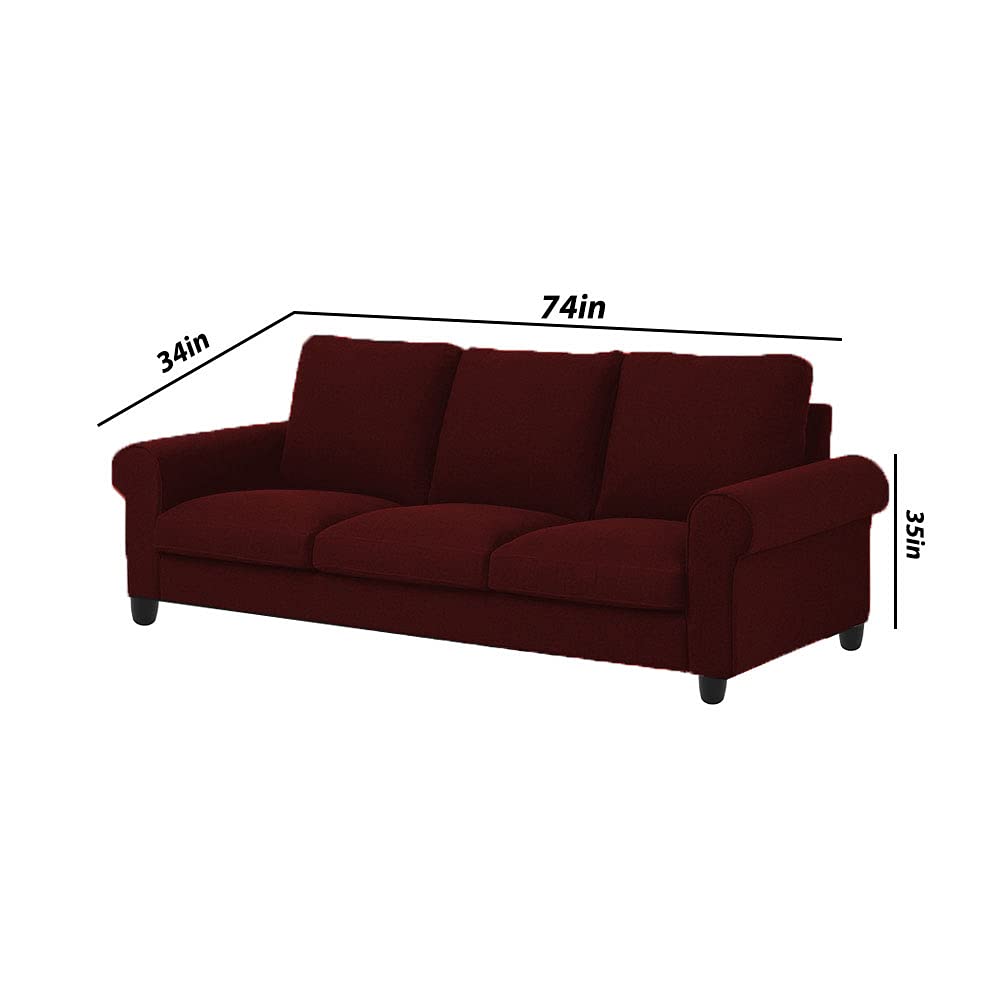 3 Seater Sofa Set:- Lifestyle Fabric Sofa Set (Maroon)