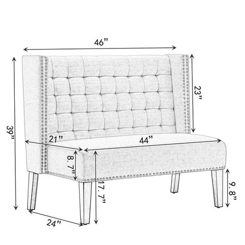 Office Sofa: 46'' Armless Settee