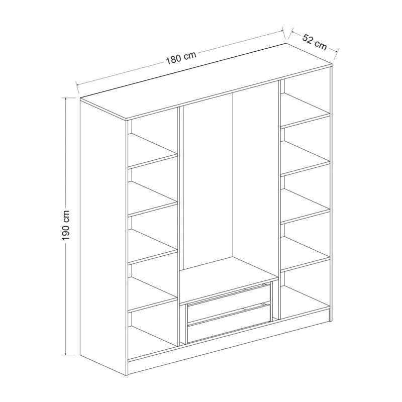 4 Door Wardrobe: 4 Door Manufactured Wood Wardrobe