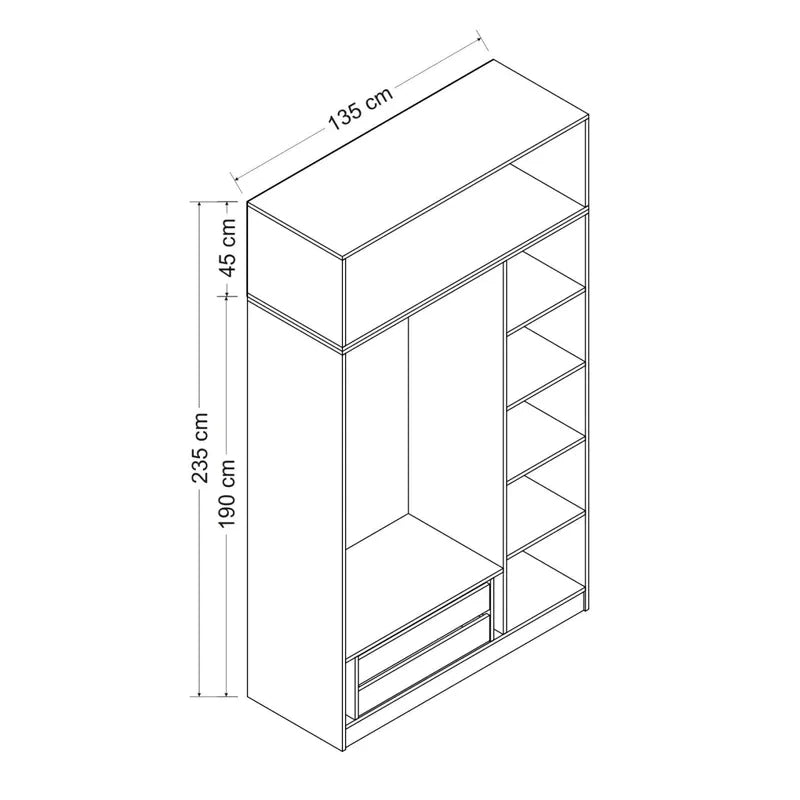 4 Door Wardrobe: 4 Door with 2 Mirror Manufactured Wood Wardrobe