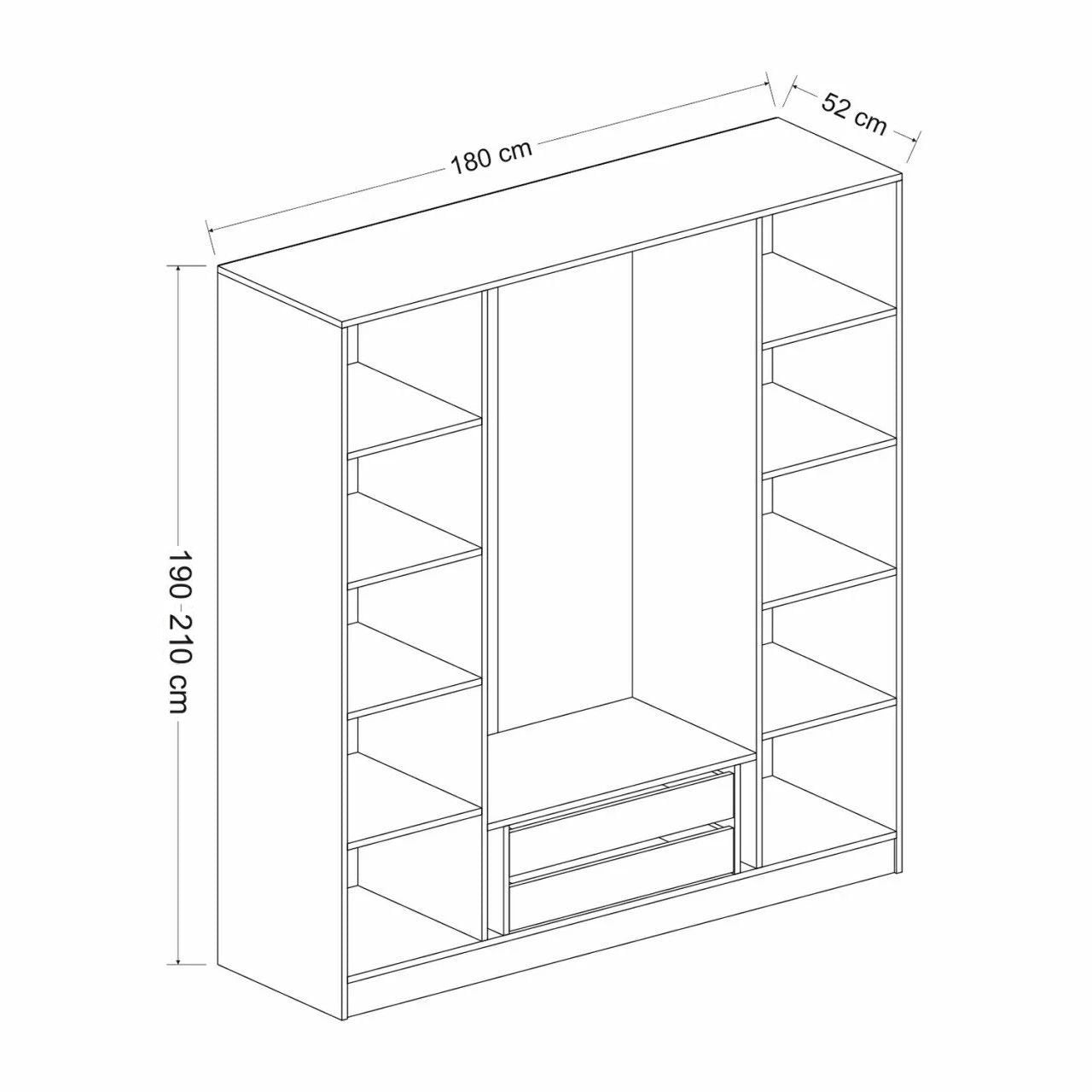 4 Door Wardrobe: Classical 4 Door Manufactured Wood Wardrobe – GKW Retail