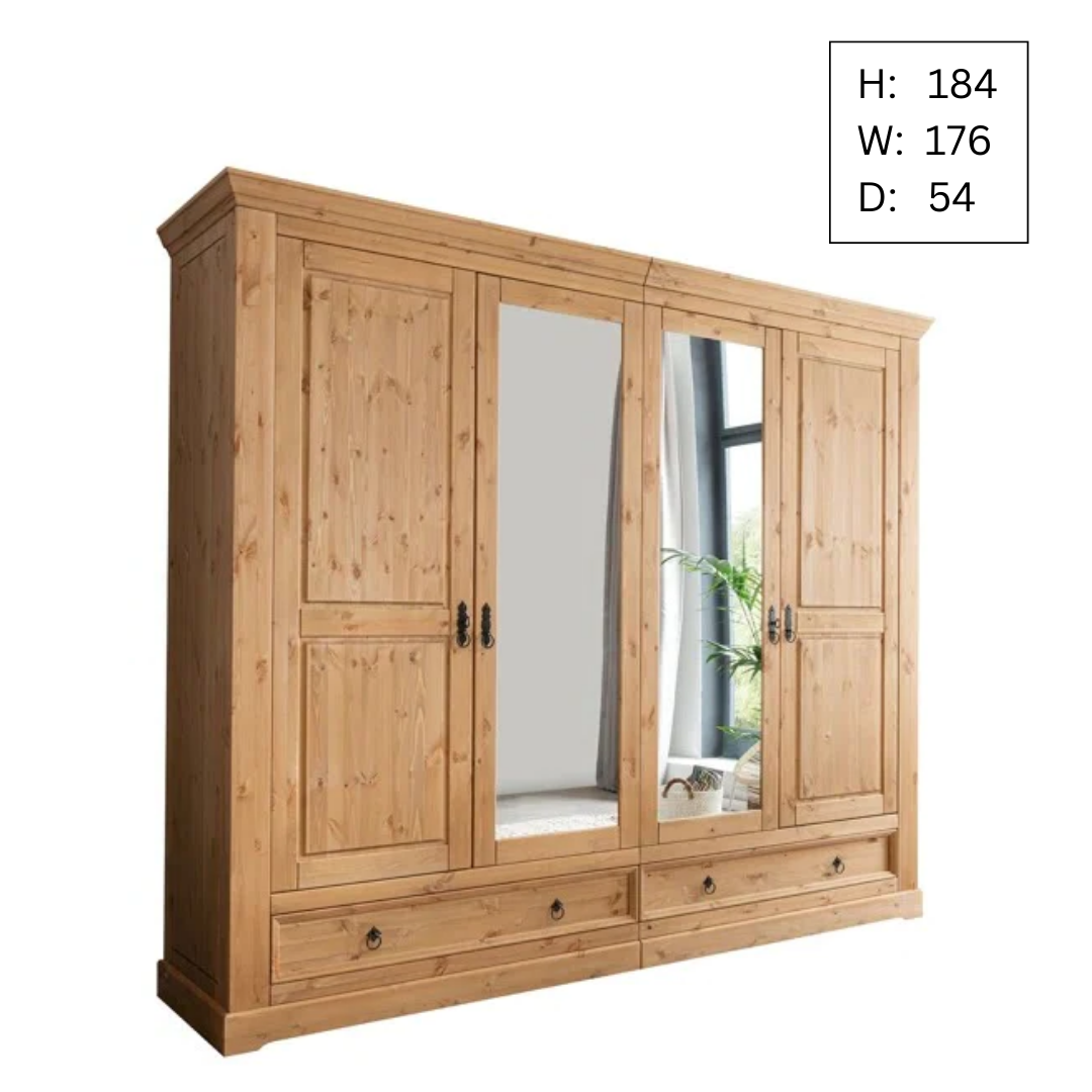 4 Door Wardrobe: Popular 4 Door Solid Wood Wardrobe