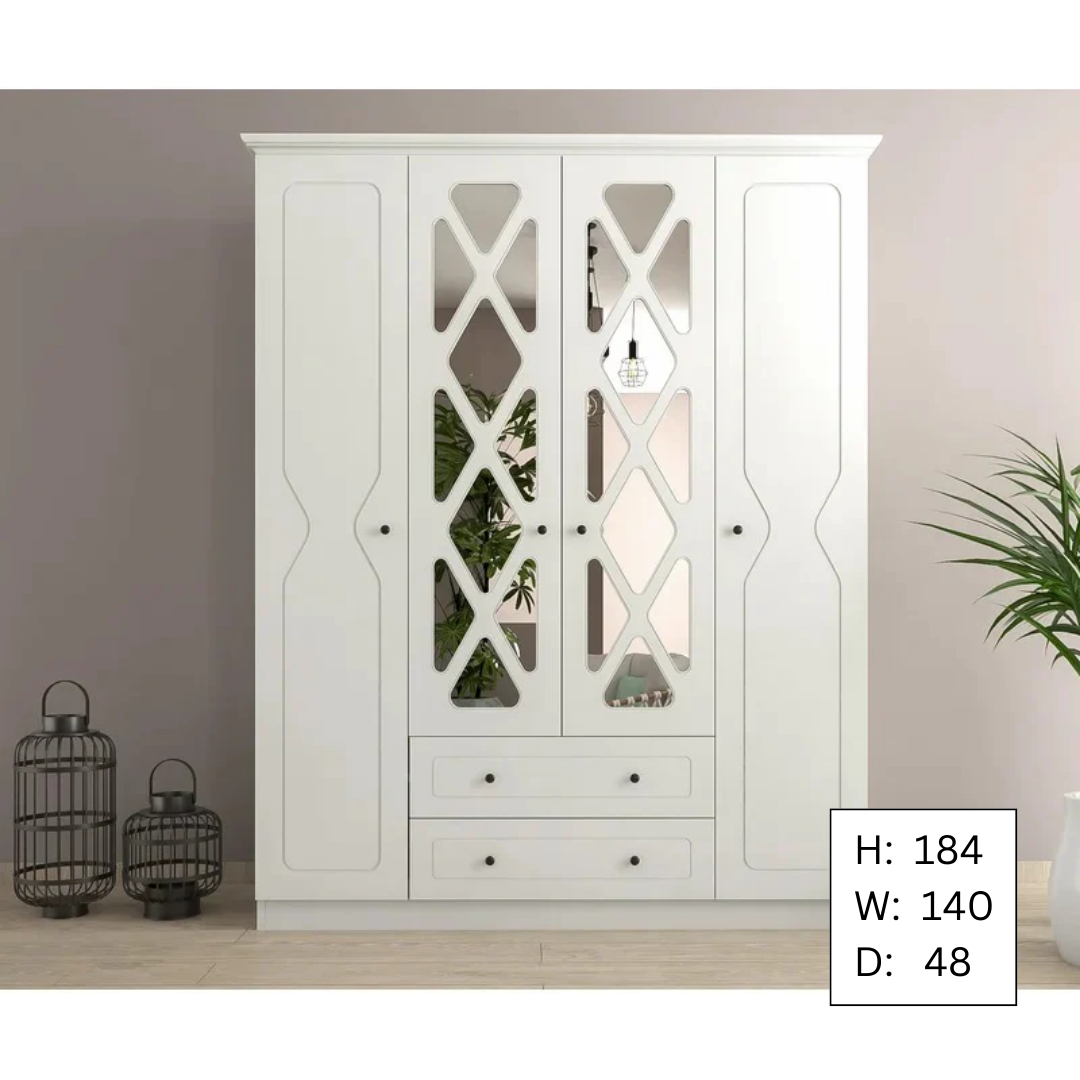 4 Door Wardrobes: Established 4 Door Manufactured Wood Wardrobe