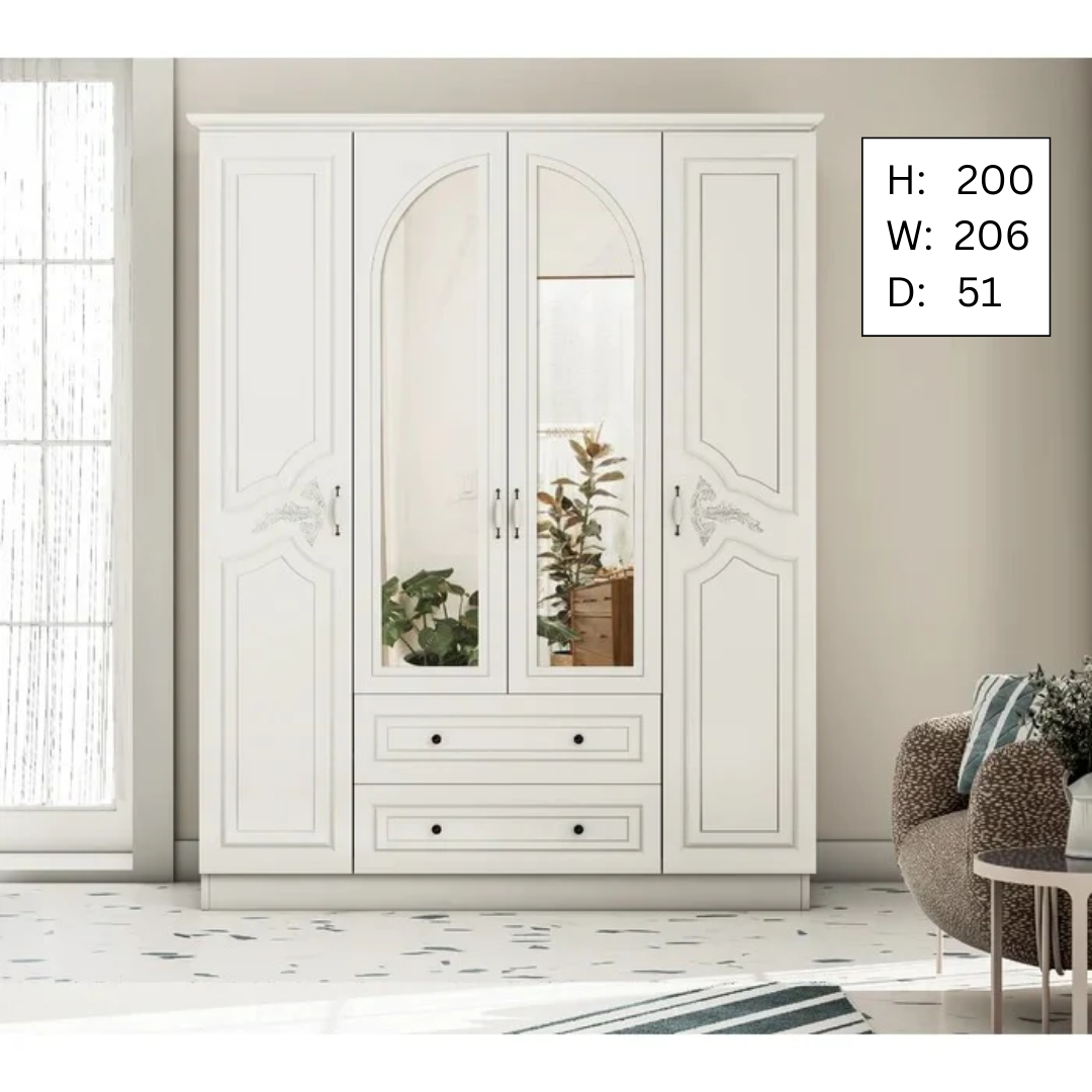 4 Door Wardrobes: Wooden 4 Door Solid  Wardrobe