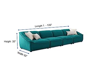 4 Seater Sofa Set: 65.25'' Upholstered Sofa