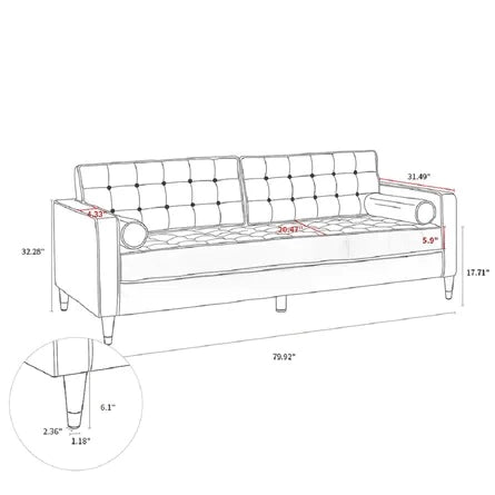 4 Seater Sofa Set : 79.92'' Sofa Set