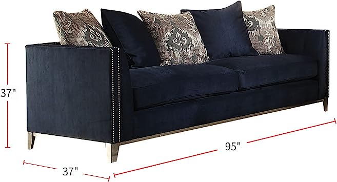 4 Seater Sofa Set : 95'' Cotton Square Arm Sofa