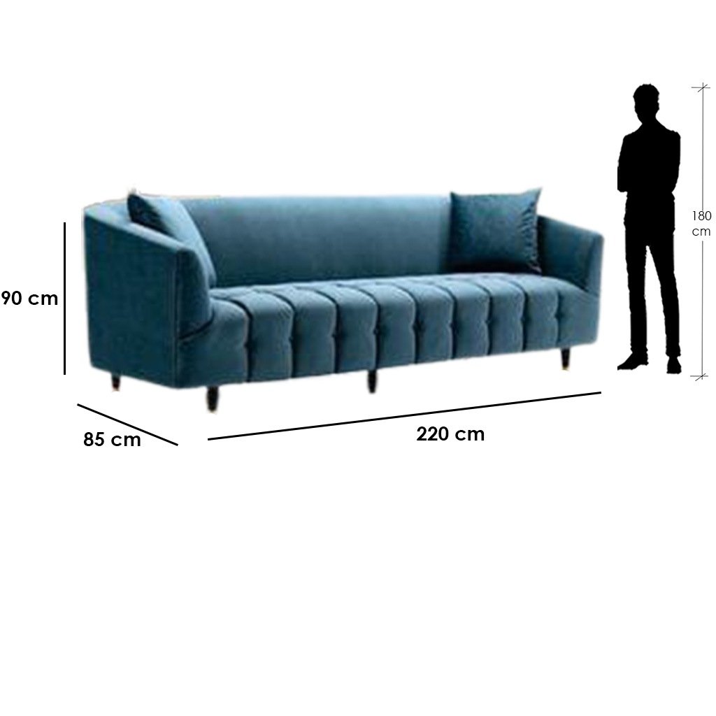 4 Seater Sofa Set : 96'' Velvet Sofa