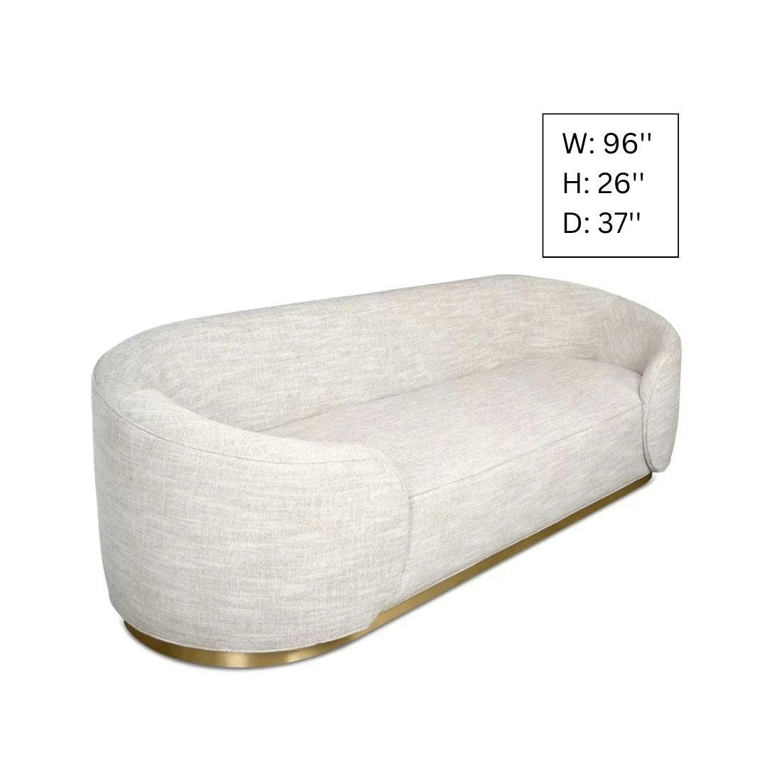 4 Seater Sofa Set: 96''Curvy rounded wrap-around arm Sofa Set