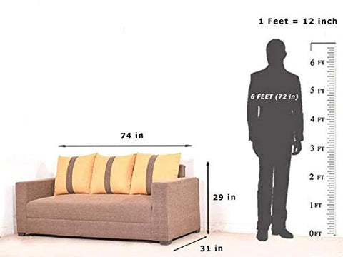 5 Seater Sofa Set:- (3+1+1) Fabric Sofa Set (Grey)