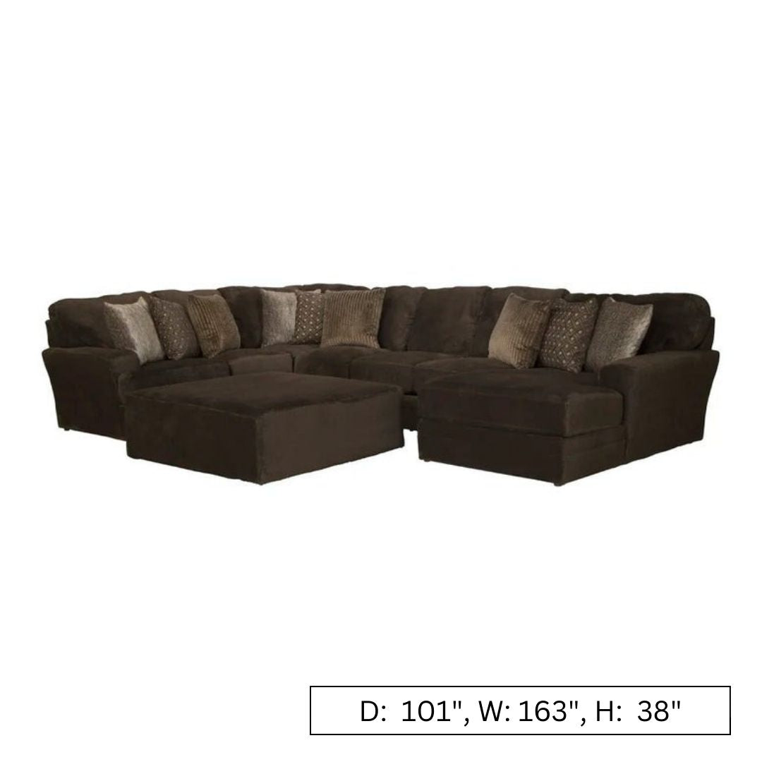 7 Seater Sofa Set: 163" Wide Modular Sectional Sofa