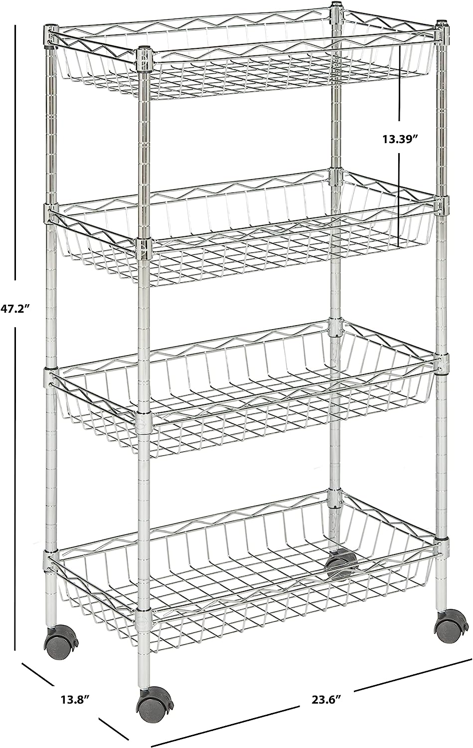 Kitchen Storage Unit: Wavfeh Gaston 4 Tier Chrome Wire Mini Storage Rack