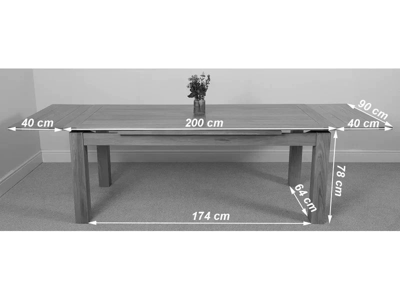 8 Seater Dining Set: Extendable Solid Oak Dining Set