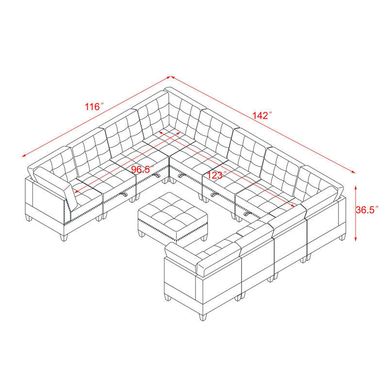 8 Seater Sofa Set: 12 Piece Living Room U Shape Sofa Set – GKW Retail