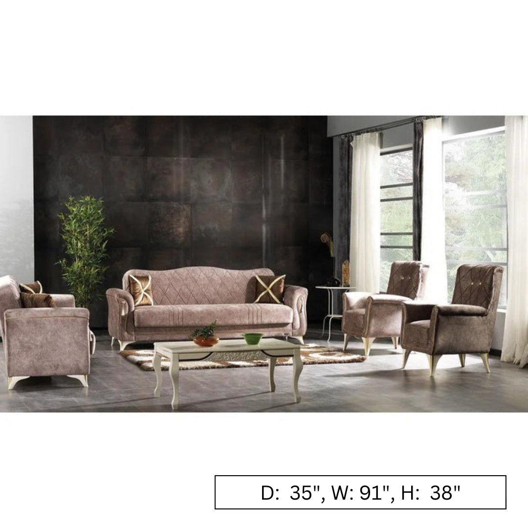 8 Seater Sofa Set: 4 Piece Sleeper Living Room Set