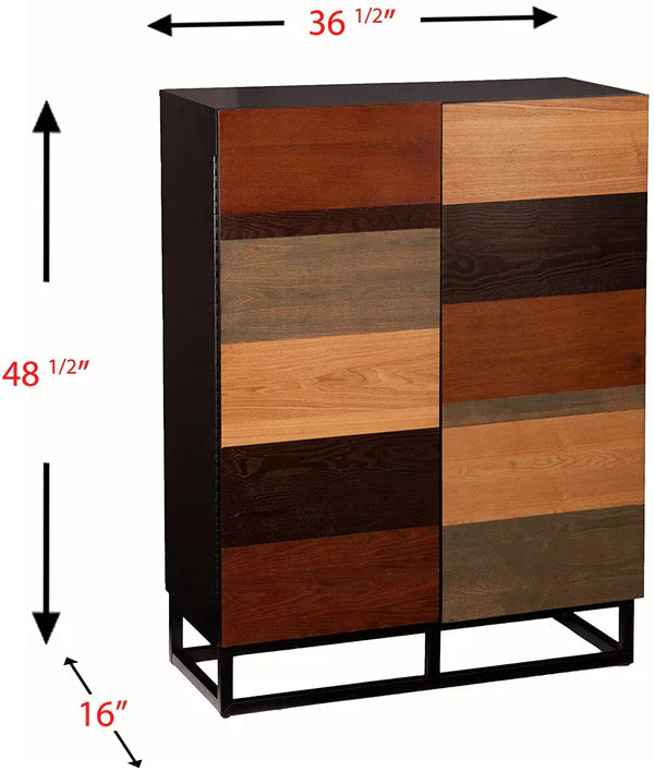 Bar Cabinet: Multi-Tonal Bar Cabinet with Shelves