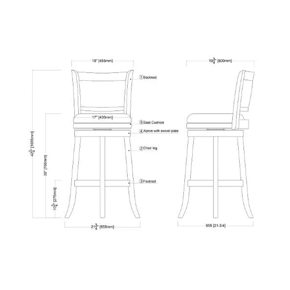 Bar Chairs: 29 in. Swivel Bar Stool