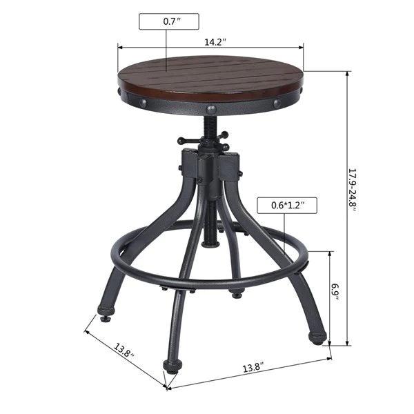 Bar Stool: Metal Bar Stools for Kitchen Dining Counter,Rustic Brown