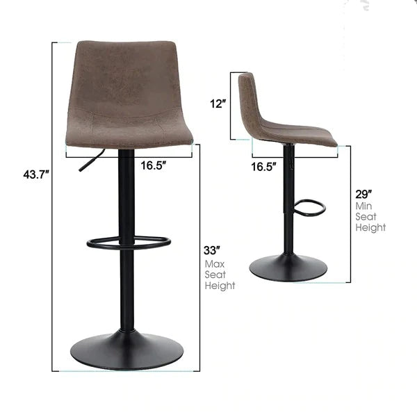 Bar Stool: Modern Square Pu Leatherette Kitchen Counter Bar Chairs